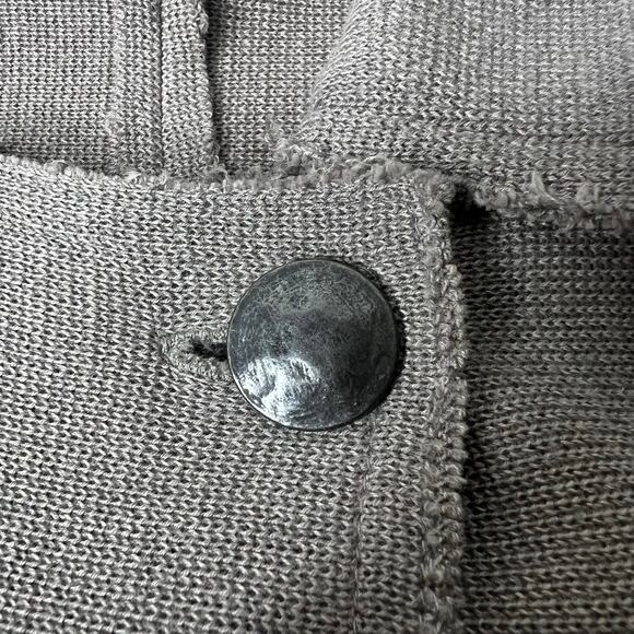 Free People Double Breasted Cardigan Sweater Sz L Gray Beige Boho Lagenlook Art - Picture 8 of 9